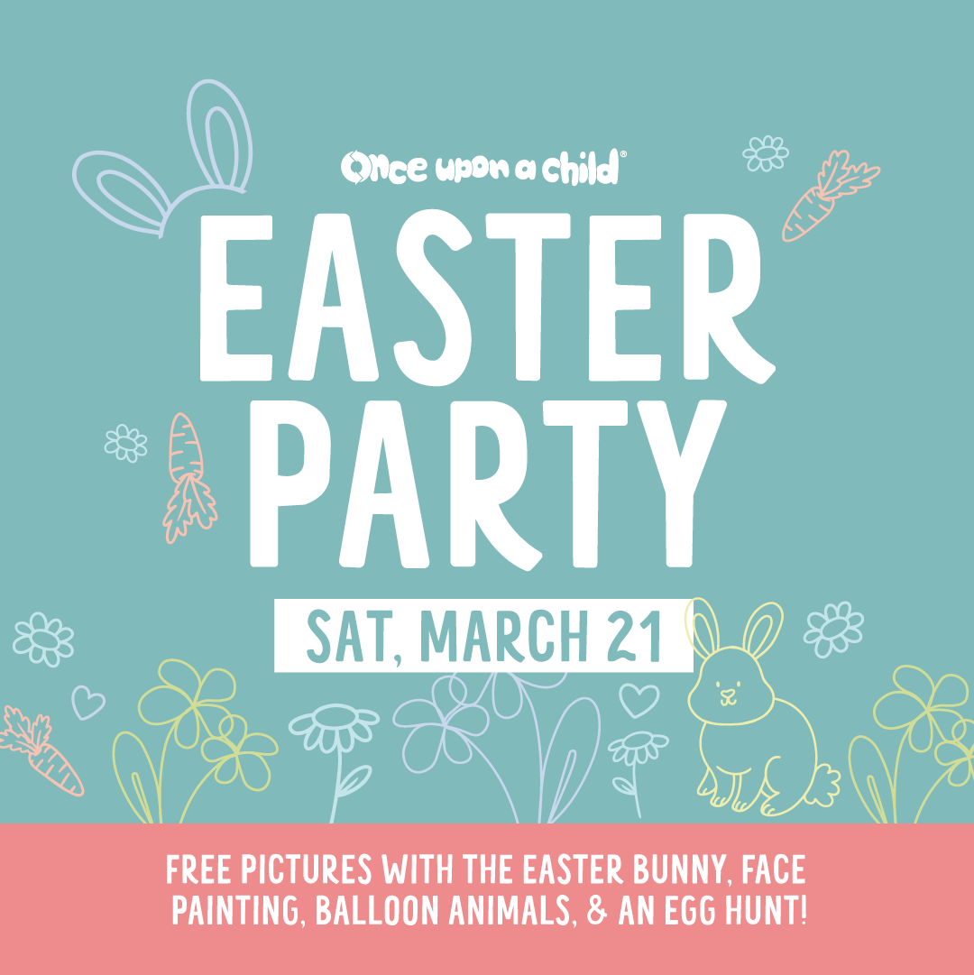 Once Upon a Child, Canton Ohio is hosting our annual Easter Party on Saturday, March 21. Join us for free photos with the Easter Bunny, face painting, balloon animals, an egg hunt, & more!